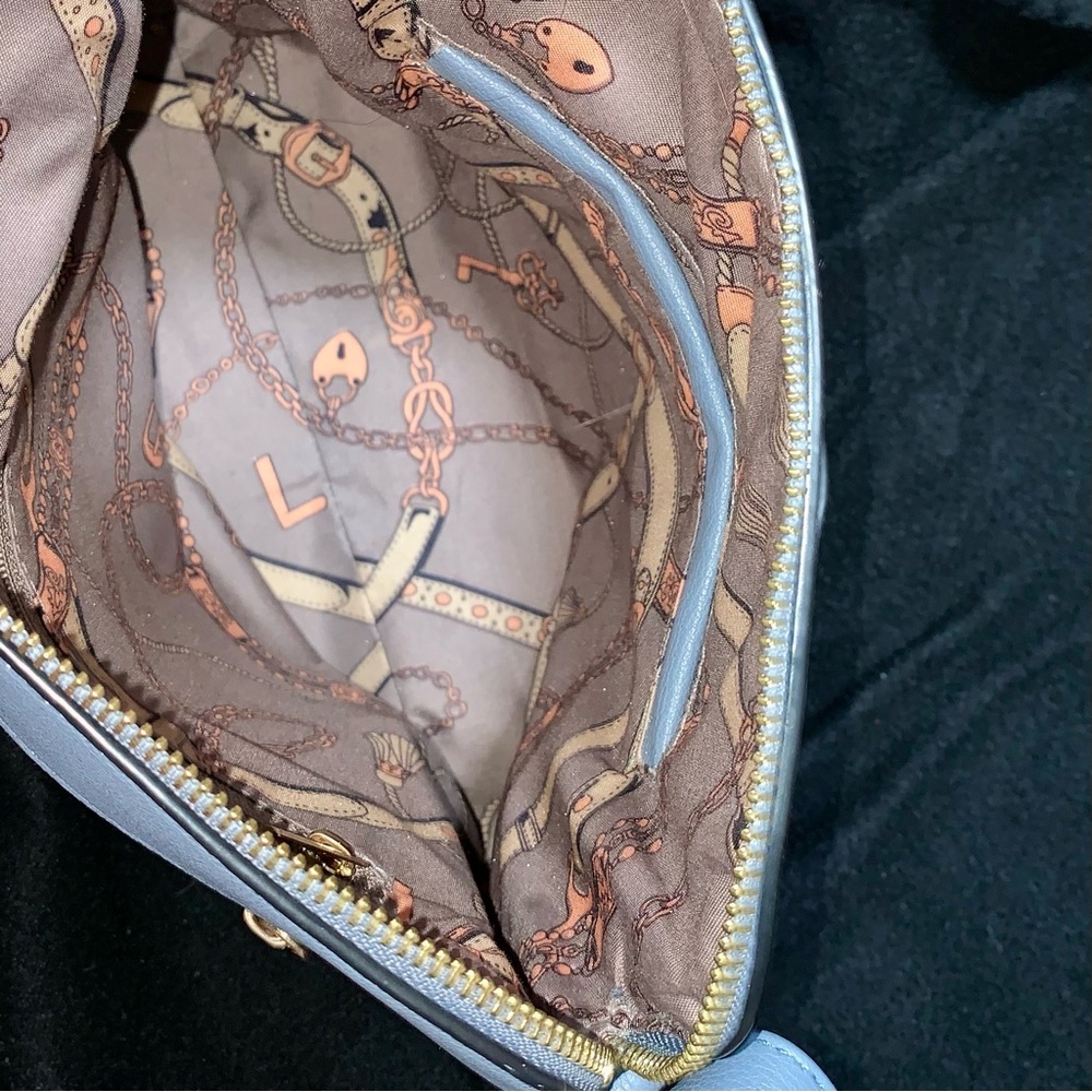 🆓Light Blue Crossbody Shoulder Purse – Gold Hardware – Brand New - Picture 3 of 8